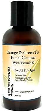Orange & Green Tea Daily Facial Cleanser With Vitamin C, +75% Organic, 4 oz.