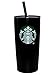 Holiday Starbucks Tumbler Gift Set Bundle With VIA Instant Sweetened Iced Coffee Packets, 20 oz, Black and White