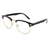 Shiratori New Vintage Fashion Half Frame Semi-Rimless Clear Lens Glasses