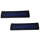 1 Pair New Blue Camaro Stitching Car Auto Seat Belt Pad Fabric Safety Strap Cover Shoulder Pad Car Seatbelt Compatible Fit Use for Convertible Coupe Sports Chevrolet Camaro SS ZL1