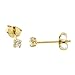 14k Yellow Gold Basket Set Cubic Zirconia Stud Earrings, 2 Millimeters (0.06ctw)