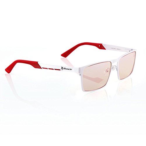 Arozzi Visione VX-800 Computer gaming glasses - Anti-glare, UV and Blue light protection, Eye strain relief, Comfortable gaming, White