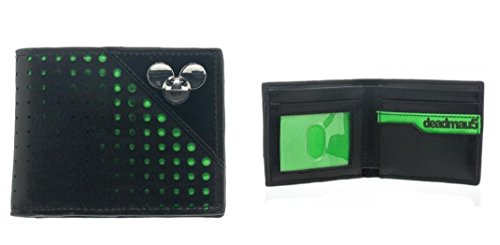 DEADMAU5 Metal Logo Green Dot Black Bifold WALLET