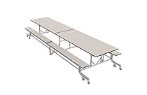 Palmer Hamilton 19F06293012-KGGS Model 19F Mobile Table with Bench, Silver Frame, 29'' Height, 30'' Width, 144'' Length, Gray Glace, Black Trim