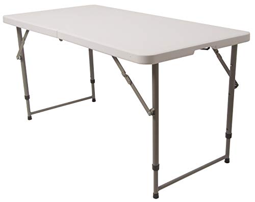 BalanceFrom Adjustable Height Utility Camping Folding Table, 4 Feet
