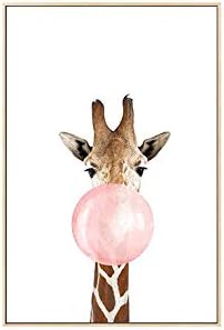 Honana 壁画 寝室 廊下 絵画風 北欧のかわいい漫画のキリン壁画30個の 40cm Hdマイクロはシンプルでモダンな家に住んでいる部屋の幸せリチウムをスプレー塗装木材の色額縁子供ルーム動物暖かい壁を塗るバブルの装飾を吹きます おしゃれ プレゼント Fabiodidonato It