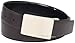 Calvin Klein Men's Feather Edge Leather Belt With Plaque Buckle, Black/Brown, 36