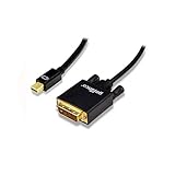 gofanco Gold Plated 3 Feet Mini DisplayPort to DVI Adapter Cable - Thunderbolt Male to Male for MacBook, Mac Mini, Microsoft Surface Pro, Google Chromebook Pixel, and Mini DisplayPort laptops