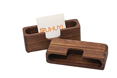 Muhuyi Wood Business Card Display Holder Office Business Card Desk Holder Business Card Stand Business Card Holder, 2 Pack - Thumbnail 4