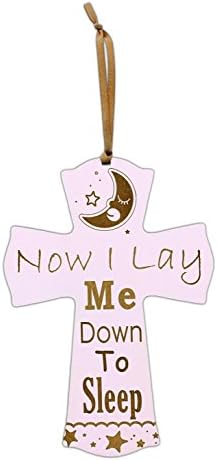 Laser Engraved "Now I Lay Me Down to Sleep" MDF Baby Crib Ornament (Pink)