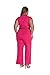 Dokotoo Womens Chic Overlay Belted Sleeveless Wide Leg Jumpsuit Large Rosy
