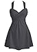 COCOPEAR Women Elegant Crossover One Piece Swimdress Floral Skirted Swimsuit(FBA),Black,X-Large / 10-12
