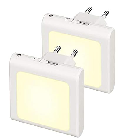 2 Stück Nachtlicht Steckdose mit Dämmerungssensor, LED Steckdosenlicht, (Warmweiß) Dimmbare Helligkeit, Orientierungslicht fü