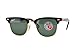 Ray-Ban RB3507 Clubmaster Aluminum Square Sunglasses, Black On Gold/Polarized G-15 Green, 49 mm