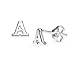 Silverline Jewelry 925 Sterling Silver Alphabet Letter Initial Dainty Stud Earrings