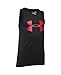 Under Armour Boys' Tech Big Logo Tank, Black (001)/Risk Red, Youth Medium