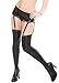 Darque Womens PVC Rubber Look Black Garterbelt