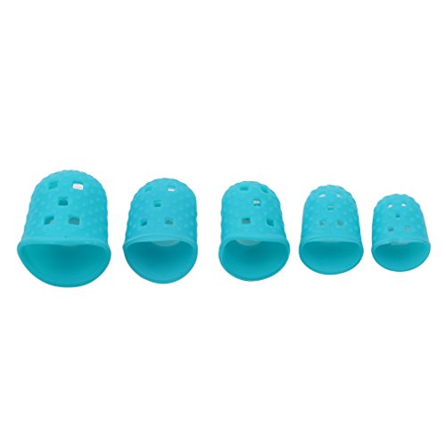 Yunzee 15 PCS Silicone Finger Sleeve Non Slip Anti Scalding Cover Flip Book Playing Piano Guitar Bass Finger Protector Sleeve,Green - Thumbnail 2