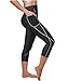 Women Sauna Weight Loss Sweat Pant Fashion Design Slimming Neoprene Hot Body Shaper Leggings (Black Capri-Shorter, 3XL)