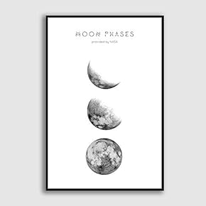 Framed Canvas Home Artwork Decoration Abstract Moon Canvas Wall Art for Living Room, Bedroom - 16x24 inches