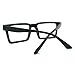 Matte Black Square Geometric Trendy Clear Lens Eye Glasses
