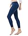 TSLA Yoga Pants Leggings Mid-Waist/High-Waist Tummy Control w Pocket Series, Yogabasic Midwaist(fyp51) – Navy, Large [Size 10-12_Hip41-43 Inch]thumb 1