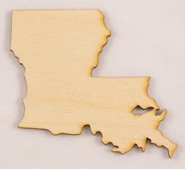 CMLA Louisiana State Cutout Size:Large 20" x 17.5" Sold Individually Thickness:1/4" Baltic Birch Plywood