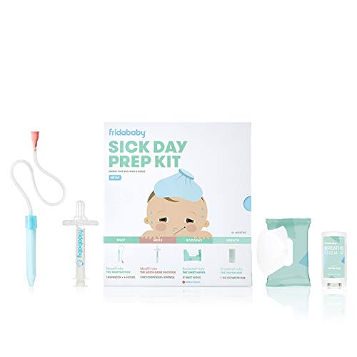 Frida Baby Sick Day Prep Kit – Includes NoseFrida Nasal Aspirator, MediFrida Pacifier Medicine Dispenser, Breathefrida…