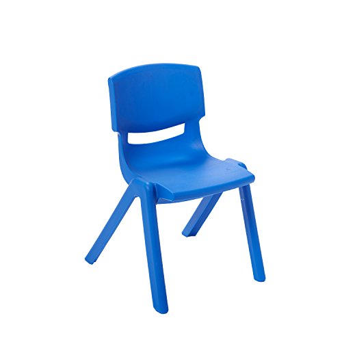 ECR4Kids 40" Round Resin Activity Table with Five 12" Resin Chairs - Indoor/Outdoor Kids Seating Set for Classrooms, Daycares, Playgrounds, Blue (Pack of 6) - Thumbnail 2