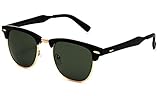 Newbee Fashion - Unisex IG Metal And Plastic Mixed Frame Clubmaster Fashion Sunglasses
