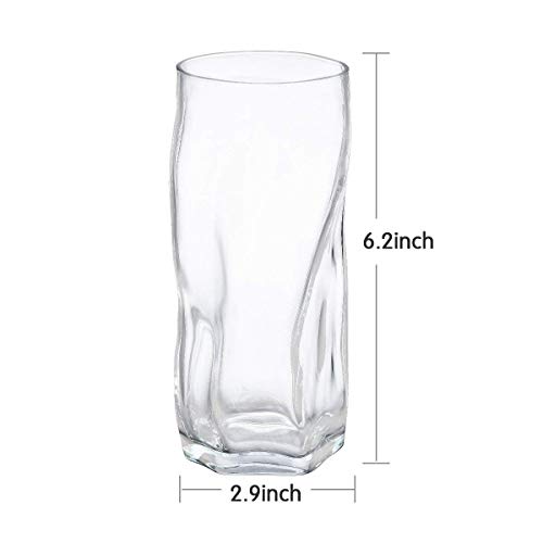 LA JOLIE MUSE Drinking Glasses Clear Water Tumbler, Highball Glassware