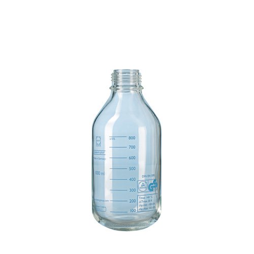 DURAN GL 45 Lab Glass Bottle Pressure Plus, Clear, w/Out Screw Cap