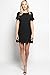 TheMogan Women's Scalloped Hem Short Sleeve Boatneck Mini Shift Dress