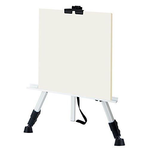 T-Sign 72'' Tall Display Easel Stand, Aluminum Metal Tripod Art Easel Adjustable Height from 22-72”, Extra Sturdy for Table-Top/Floor Painting, Drawing and Display with Bag, Sliver