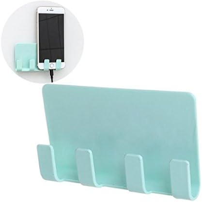 Phone Holder Wall Mounted, Prevently Phone Charger Wall Mounted 4 Hooks Storage Hanger Rack Bathroom Hanging Holder