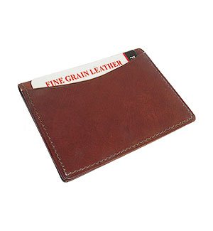 MW580BD 3" x 4" Mens Leather Credit Card Holder Burgundy Wallet