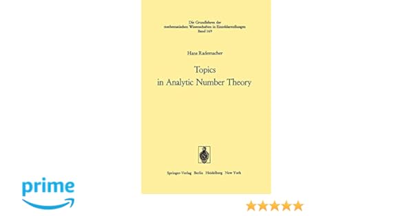 Topics In Analytic Number Theory Grundlehren Der - 