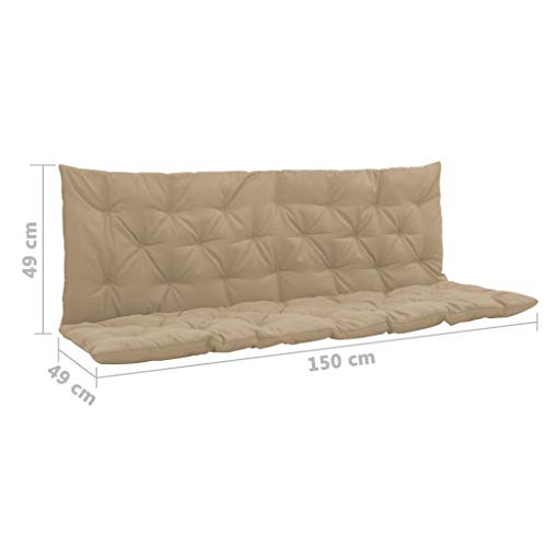 Vigleco Auflage für Hollywoodschaukel Beige 150 cm Stoff – Bild 6