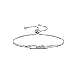 SHINCO Bella Lotus Cute Bowknot 18k White Gold Plated Chain Diamond CZ Paved Charm Bracelets, 2 Colors