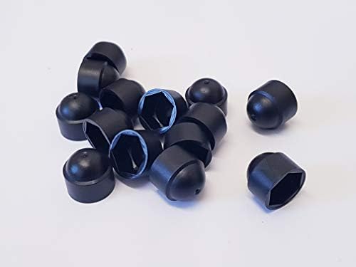 Black Plastic HEX NUT/Bolt CAPS (M8)(Pack of 20)