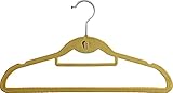 Beige Cascading Slim-Line Hanger with Notches and Tie Bar box of 50 by The Great American Hanger Company