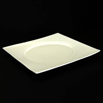 Plato de presentación cuadrada – porcelana – L. 30 cm: Amazon.es: Hogar