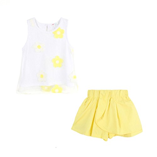 Mud KingdomLittle Girls Shorts Sets Floral Pattern Summer Sleeveless 2 Piece Outfits
