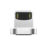 Wsken Lightning USB Cable Magnetic Plug Fast Charger Adapter Connector for Apple Iphone Ipad Ipod (Metal silver)
