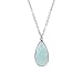 Women's Gold Plated Chain Wrapped Natural Stone Crystal Drop Pendant Necklace