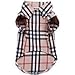 CHOLEGIFT Small Dog Puppy Shirt Clothing Big Cat Cotton Lapel Costume Polo Apparel - Fitwarm Western Plaid Dog Clothes for Pet