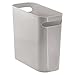 mDesign Plastic Small Trash Can, 1.5 Gallon/5.7-Liter Wastebasket, Narrow Garbage Bin, Handles for Bathroom, Laundry, Home Office - Holds Waste, Recycling, 10