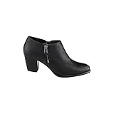Vionic Womens Upright Taber Zip Up Heeled Ankle Bootie Shoes, Black, US 9