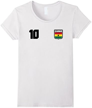Womens GHANA T-shirt Ghanaian Tee Retro Soccer Football Futbol Medium White