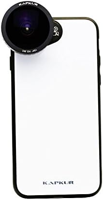 Kapkur Fisheye Lens HD 4K 185° Wide Angle Lens, E-Mount Patent Kapkur Phone Case Included (Fisheye Lens with lPhone 7P/8P Case)